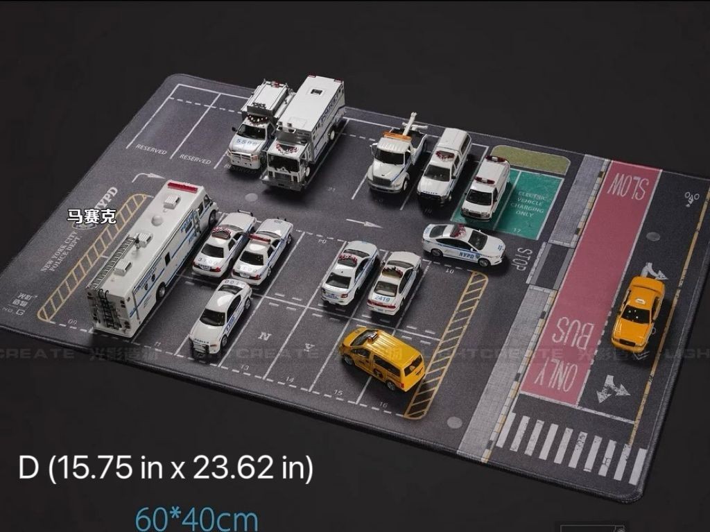 1:64 Parking Lot Mouse Pad Mat Model Car Vehicle Scene Display Large Garage Toys
