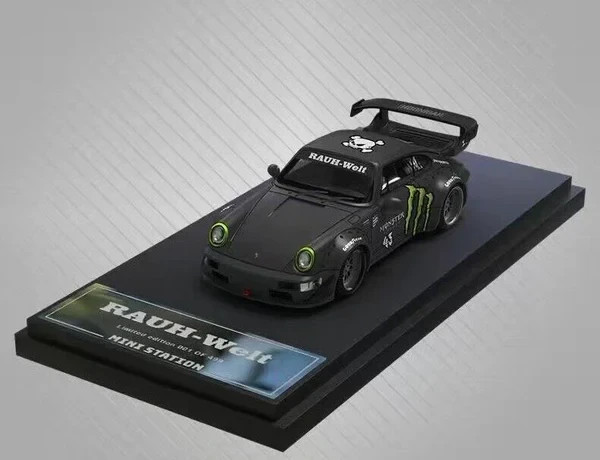 Mini Station Porsche RWB 964 GTWing Ken Block Monster Energy#43 Limited 1/ 64New