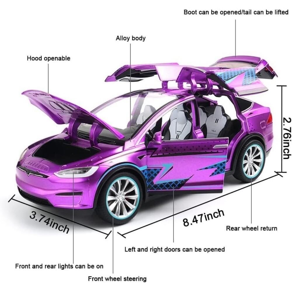 1:24 Tesla Model X Car Alloy Diecast Model Car Toy Vehicle Toys for Xmas Gift US