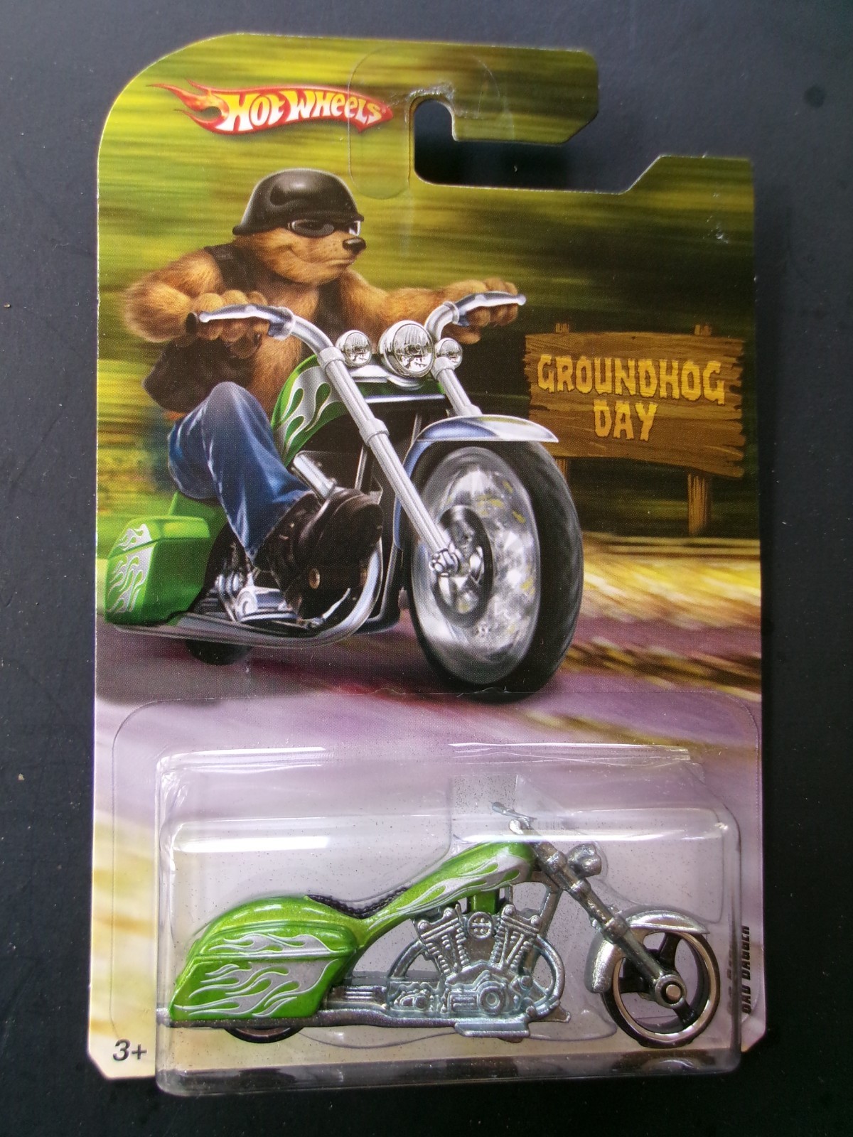Hot Wheels-2008,Groundhog Day-Bad Bagger Motorcycle w/case