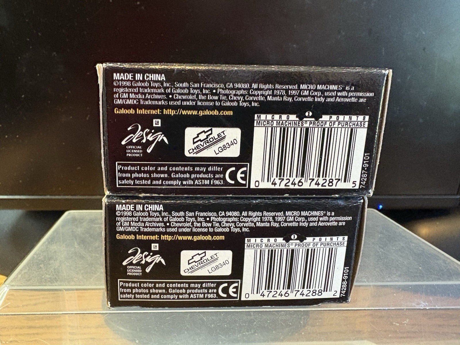 2-Micro Machines Corvettes Series 1 ‘68 Convertibles W/Removable Top NIP RARE M2
