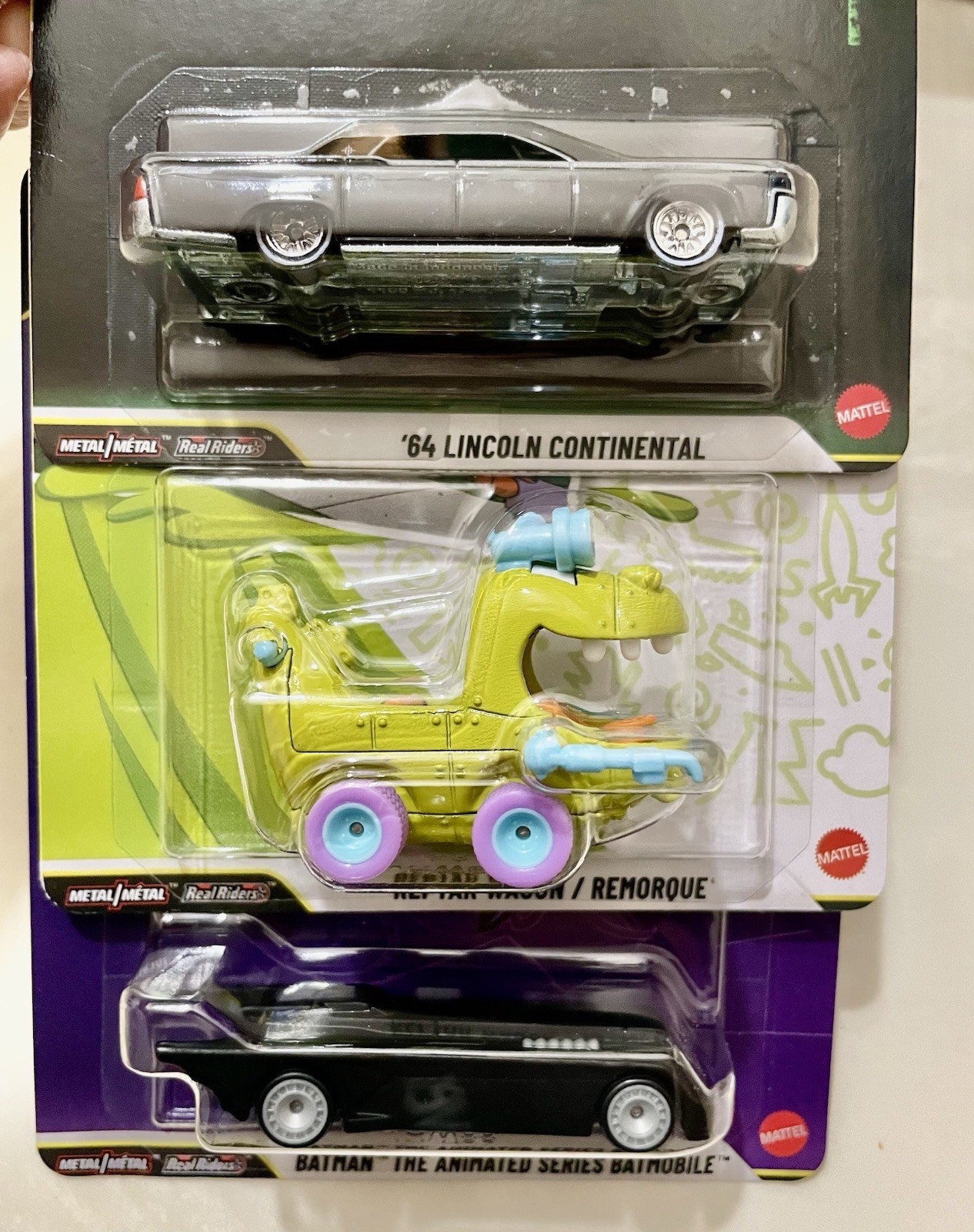 Hot Wheels Premium Pop Culture 3 cars Batman The Animated Series Rugrats,Matrix