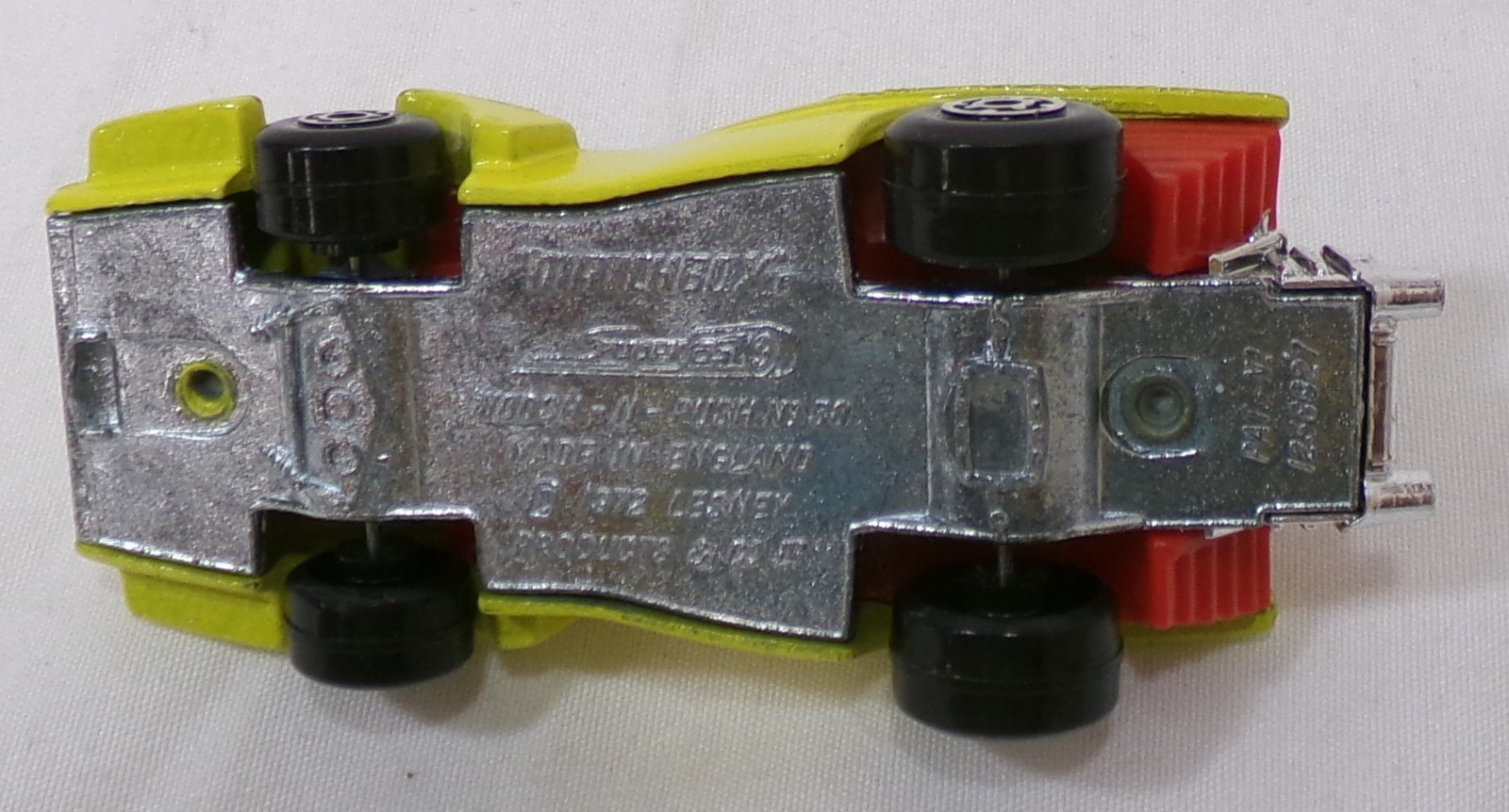 Vintage 1972 Matchbox Superfast Woosh-N-Push #58 Yellow Car 1/64 Loose Vehicle