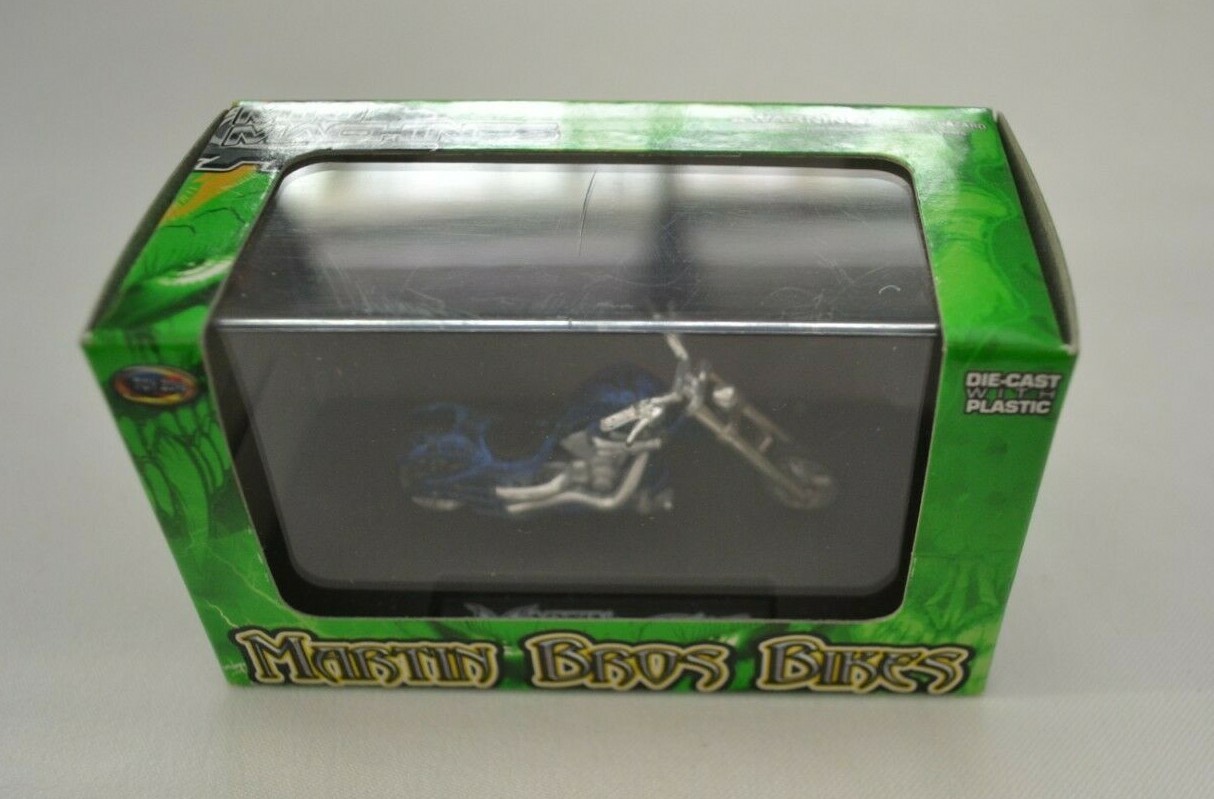 TOY ZONE MINI MACHINES MARTIN BROS. BIKES ROYAL BLUE AND BLACK