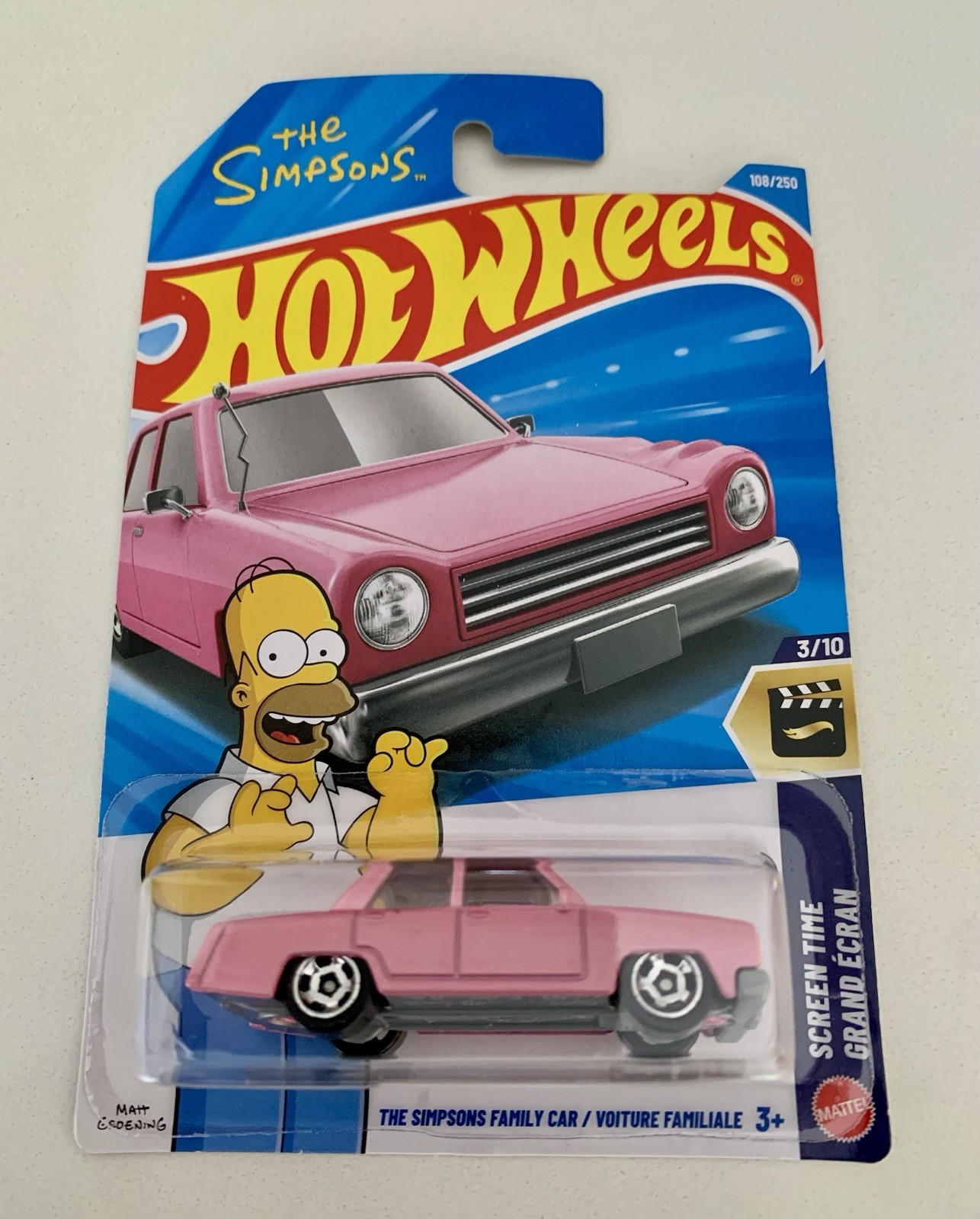 Hot Wheels Screen Time The Simpsons Family Car Pink Diecast 1 64 homer 3/10