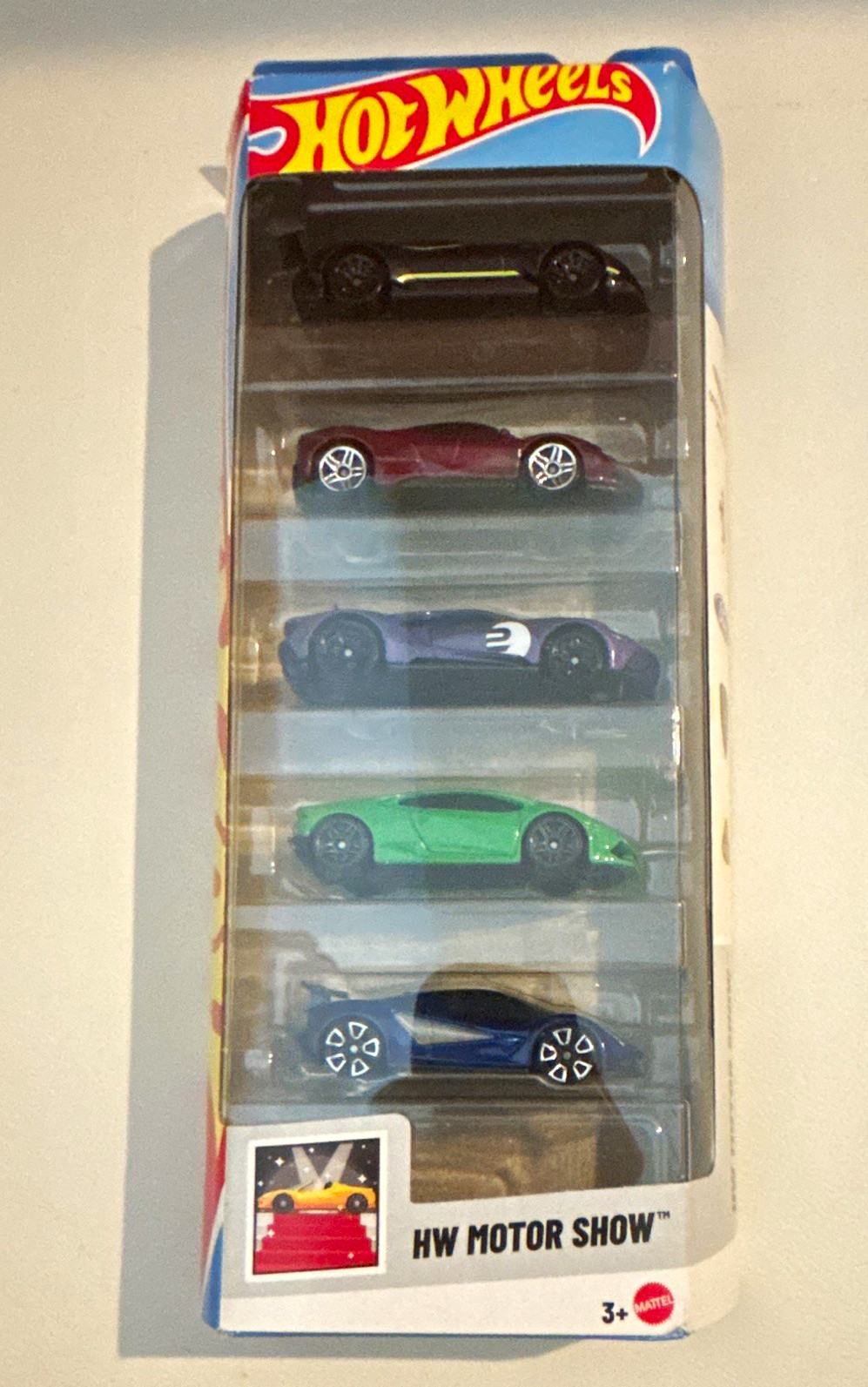 2025 Hot Wheels HW Motor Show 5-Pack Aston Martin Ferrari Ford Lamborghini 1:64