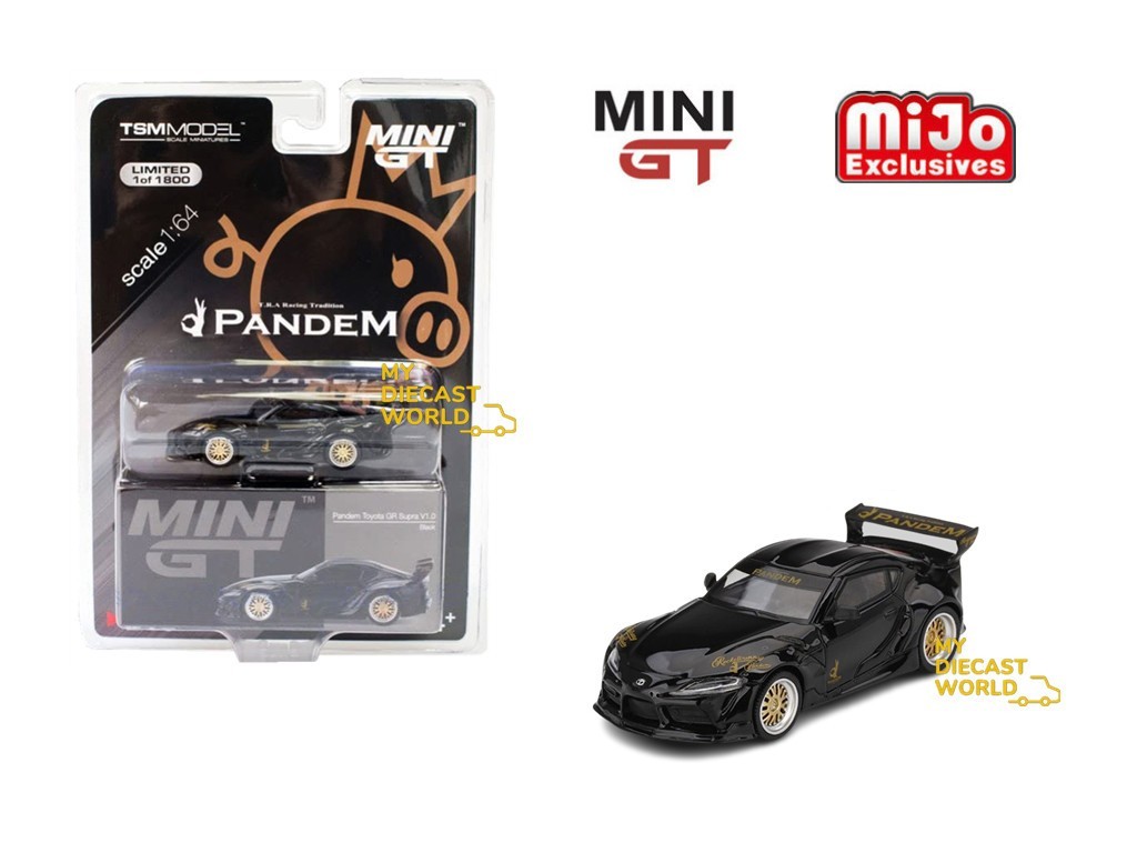 1/64 MINI GT#219 Pandem Toyota GR Supra V1.0 Black Limited Edition mgt00219