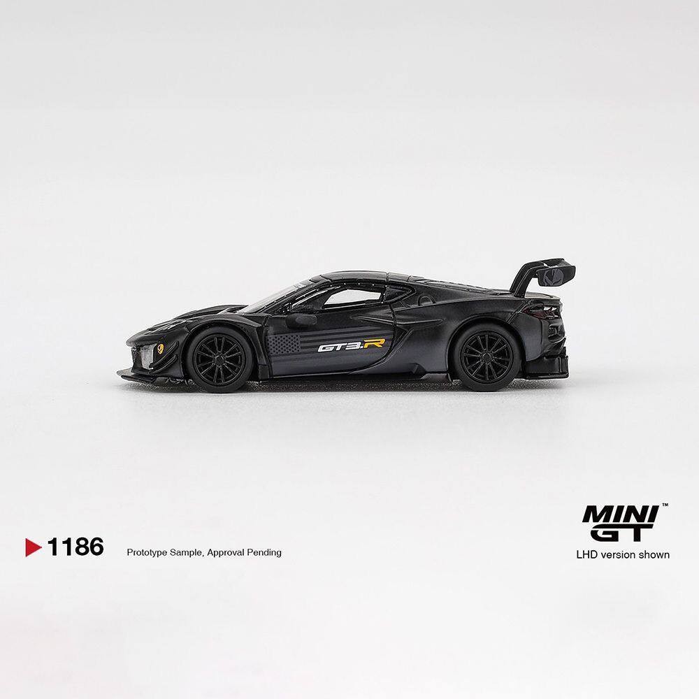 Mini GT 1:64 Corvette Z06 GT3.R Road America Test car Black Car Hang the card