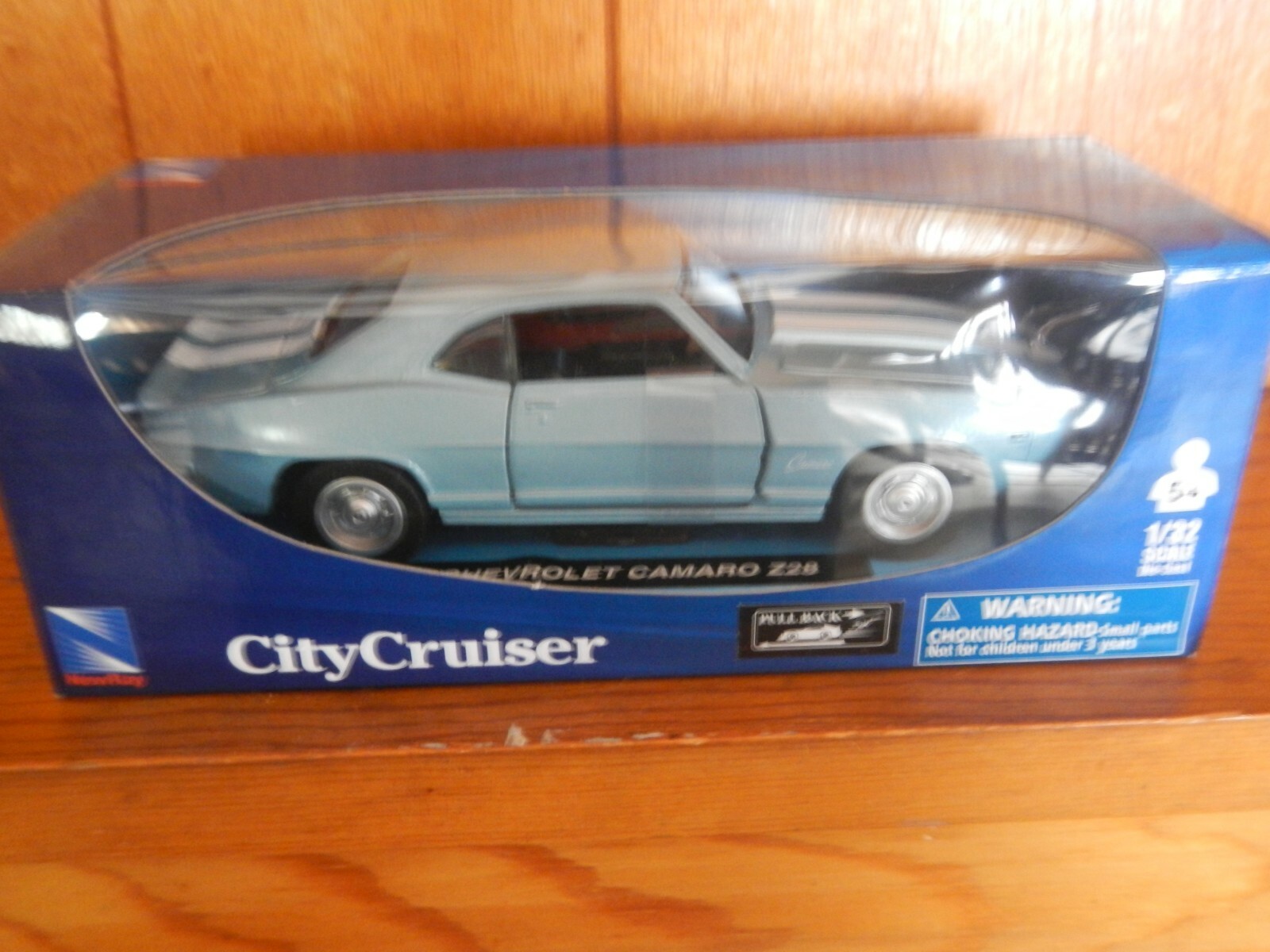 New Ray City Cruiser Chevy Camaro Z28 Light Blue White Stripes 1:32 New