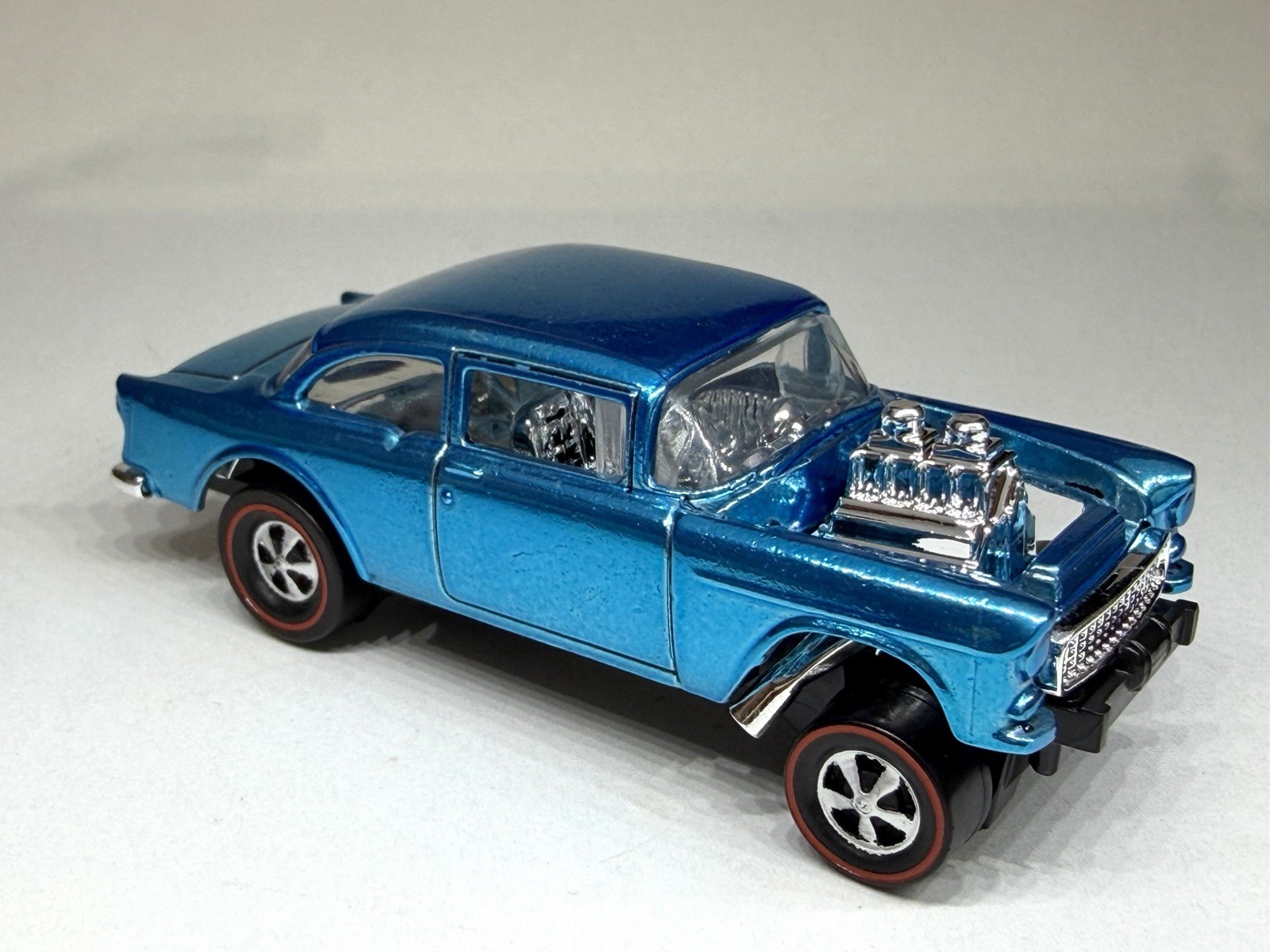 Hot Wheels CUSTOM MADE Redline SPECTRAFLAME Blue ’55 Chevy GASSER