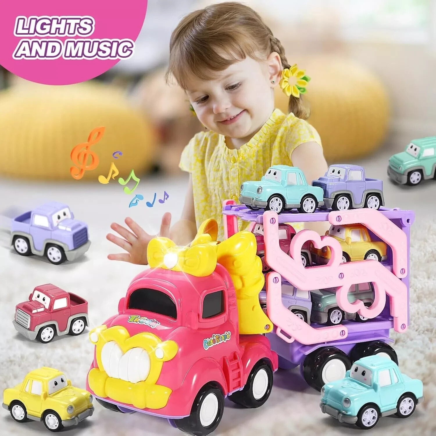 Toddler Truck Kids Car Toy Vehicle with Light & Sound for 3+ Girls, XMAS Gift UK
