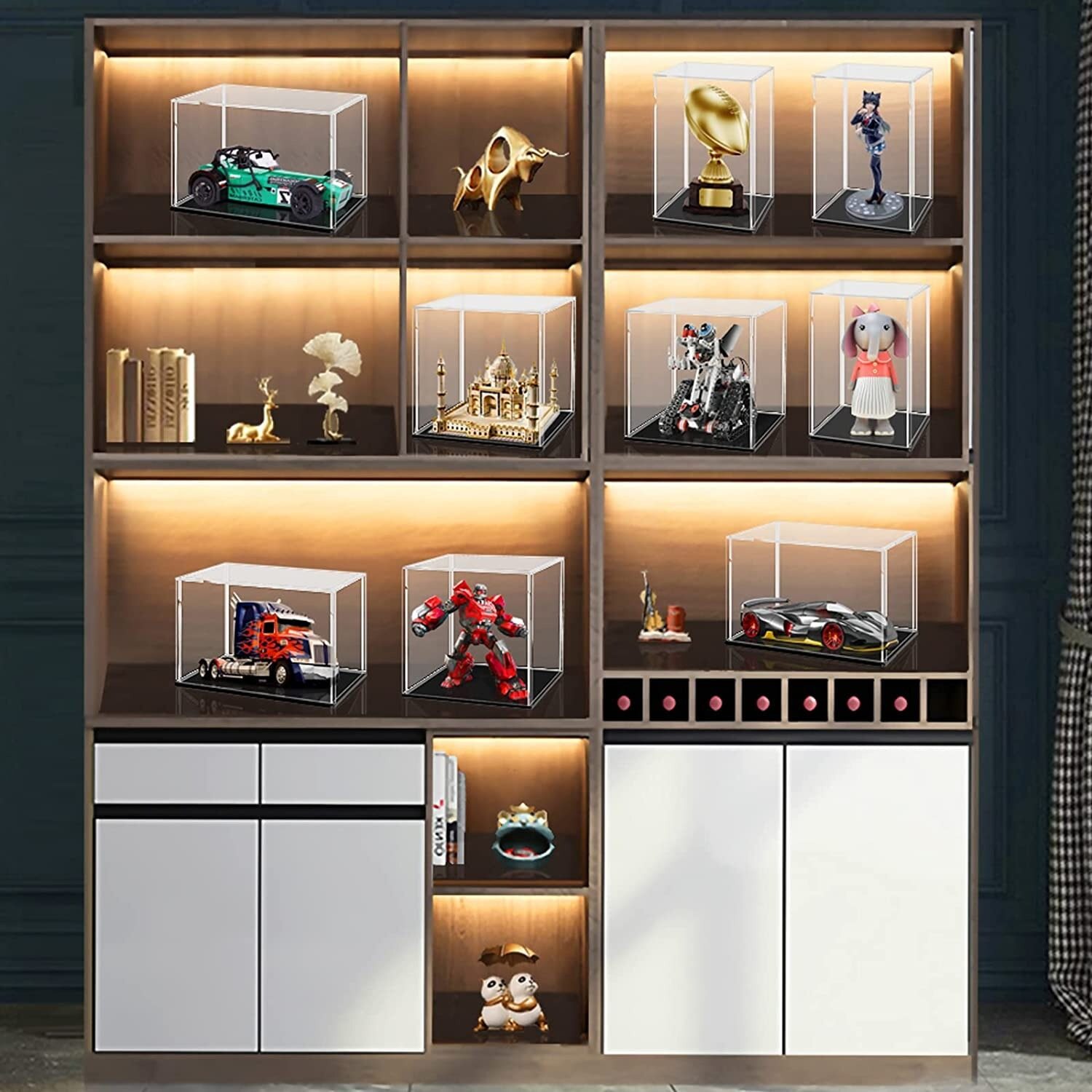 Clear Acrylic Display Case Dustproof Showcase for Action Figure/Toy/collection