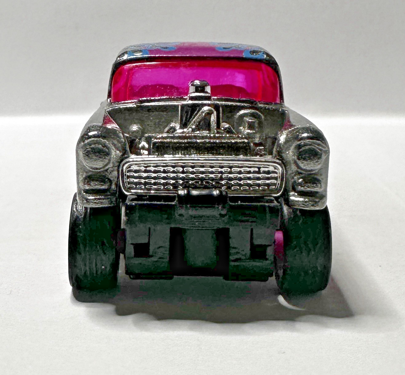 Hot Wheels `55 Chevy Bel Air Gasser Heat Fleet ZAMAC Rubber Tire Wheel Swap