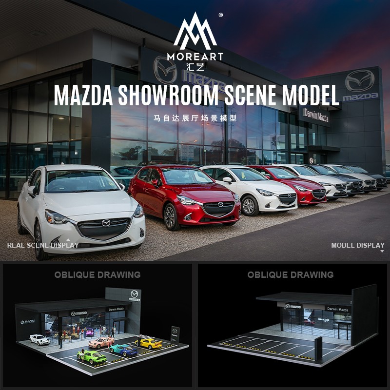 Diorama 1/64 Diecast Garage Model LED Lighting Showroom Scene Parking Lot Model