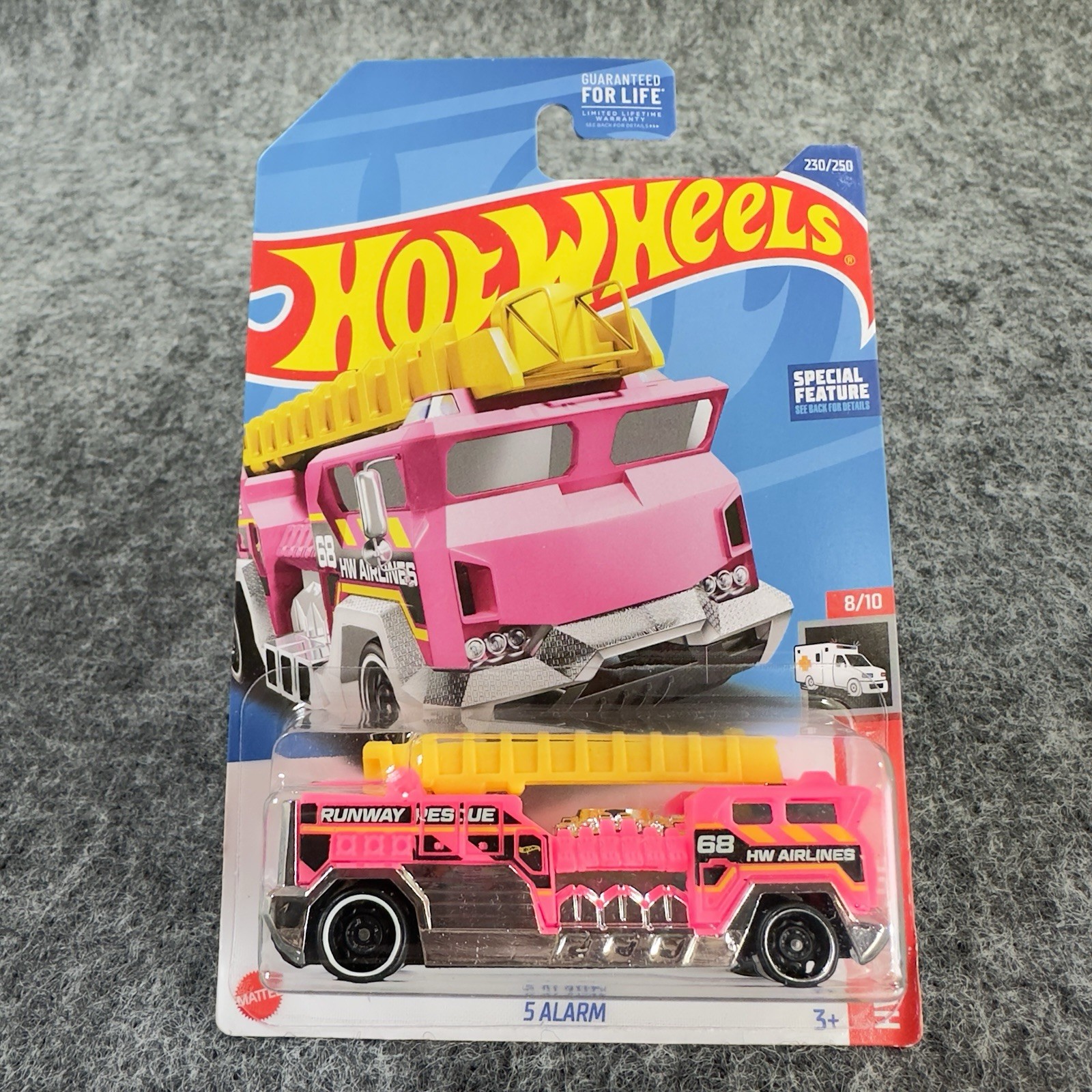 Lot of 9 Hot Wheels 5 Alarm Fire Truck HW Rescue 8/10 Pink Drift Charger +7 More