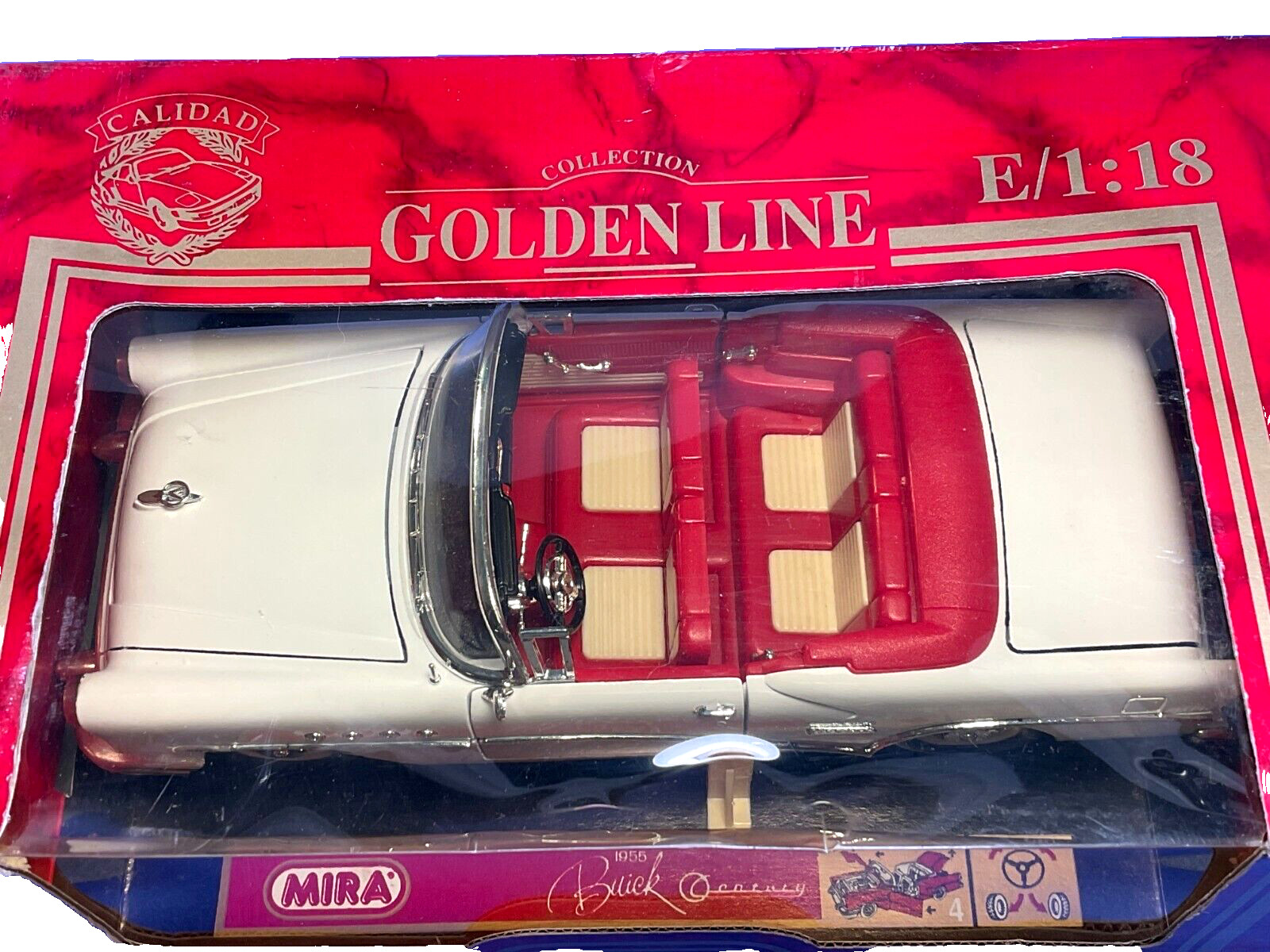 MIRA, Golden Line Collection, 1955 Buick Century Convertible Car, 1:18, NIB
