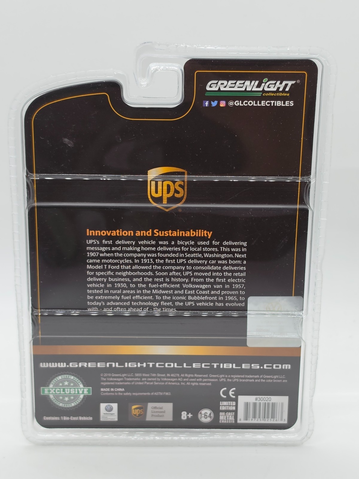 GreenLight Collectibles UPS Volkswagen Panel Van Hobby Exclusive 1:64 Diecast