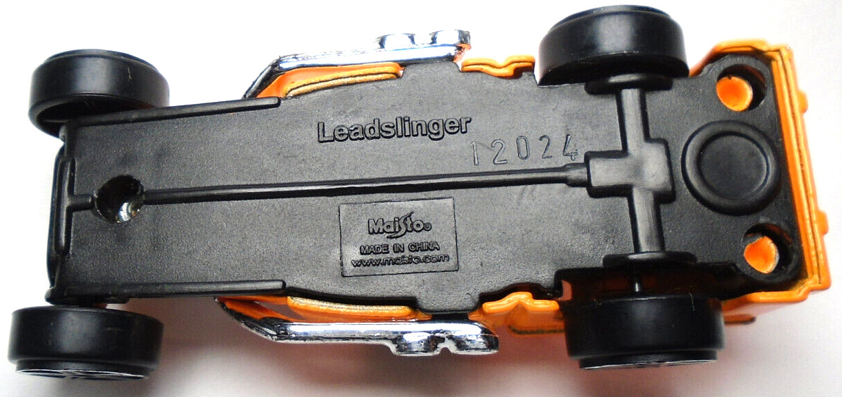 MAISTO LEADSLINGER ORANGE & CHROME 1:64 DIECAST 2 3/4″ HOT ROD CAR