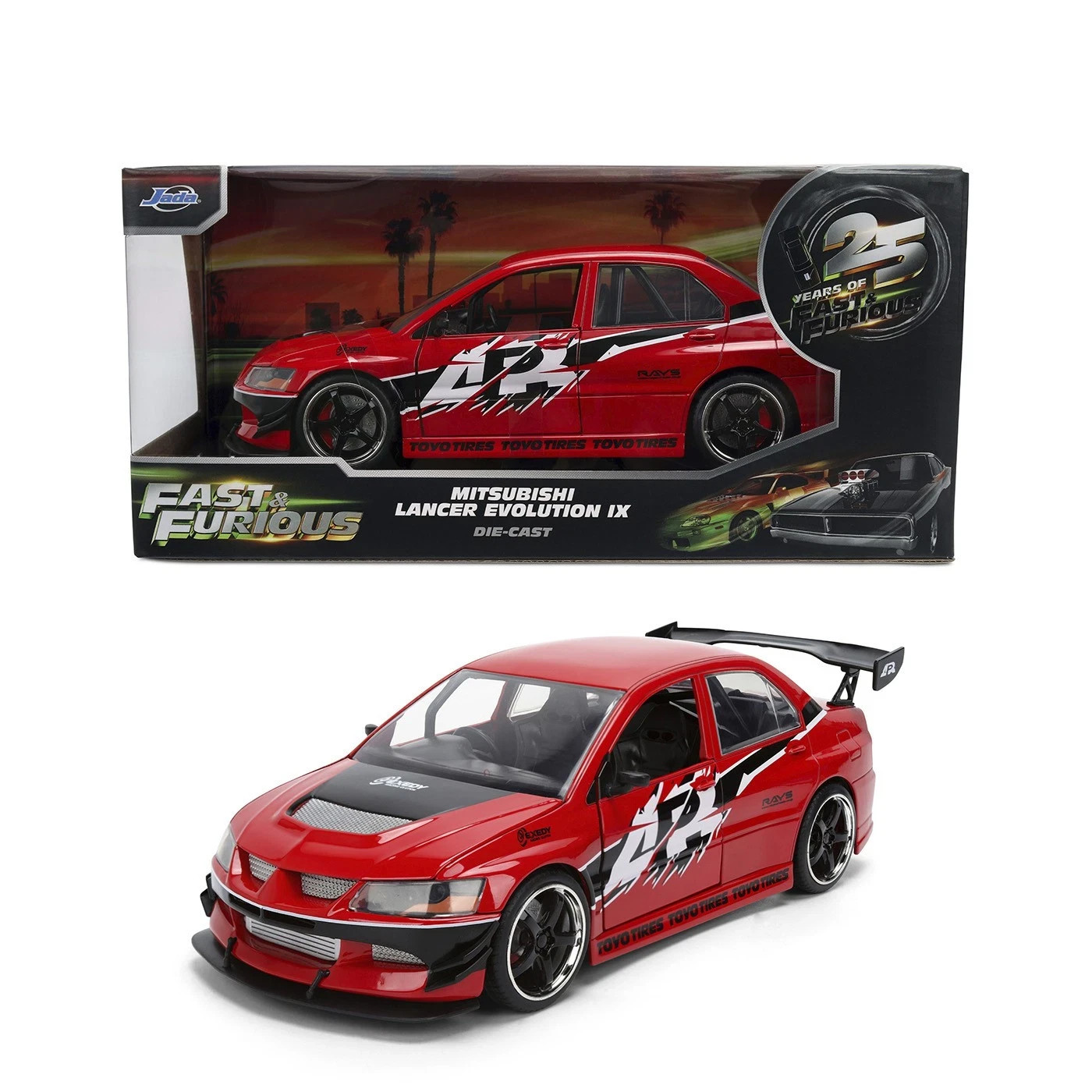 Jada Fast & Furious 1:24 Scale SEAN’s Mitsubishi Lancer Evolution IX Red