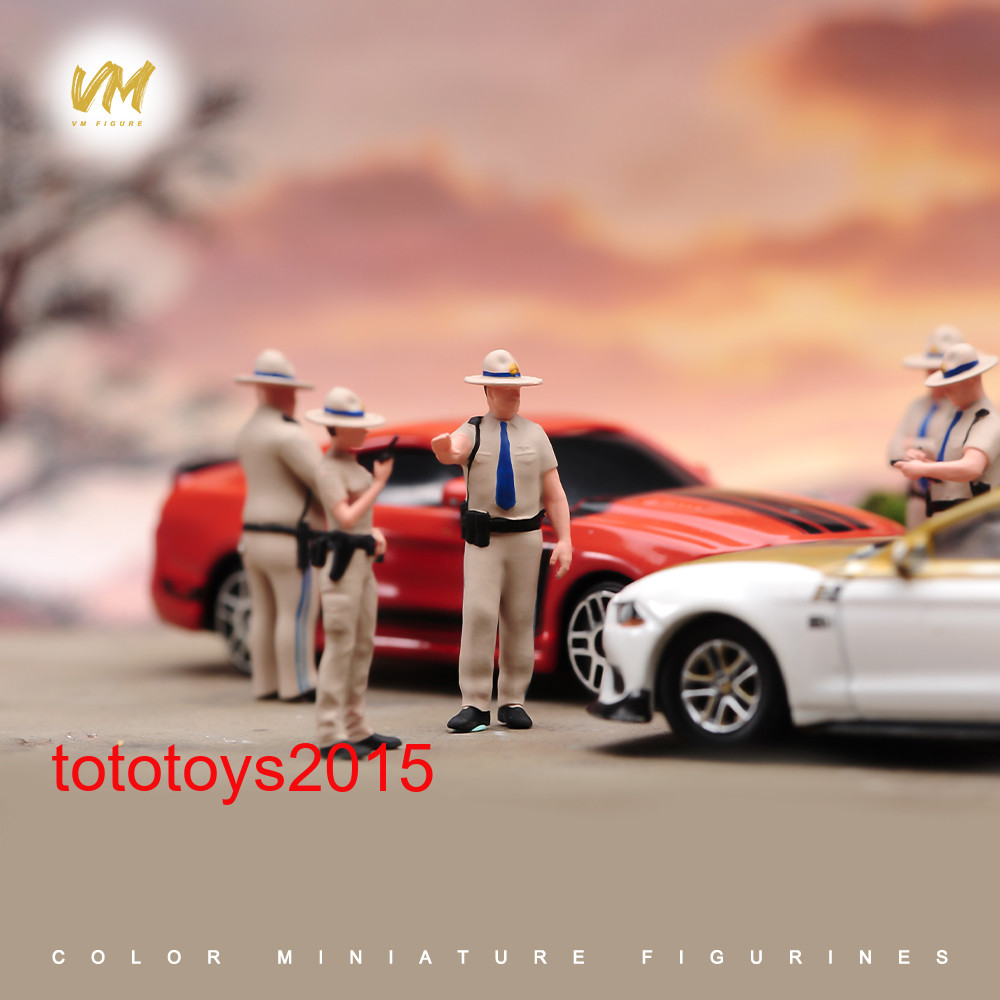 1/64 1/87 1/72 US Patrol Police Men Lady Scene Miniature Figures Doll Model Toy