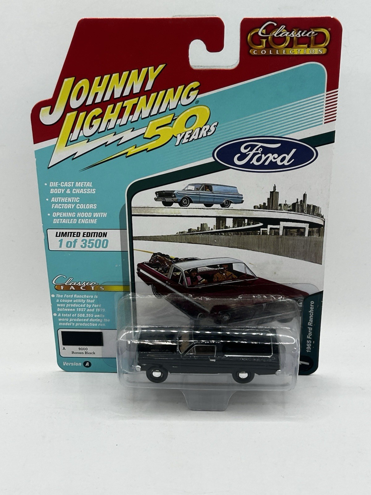 JOHNNY LIGHTNING 50 YEARS 1965 Ford Ranchero Release 1 Black New Y14