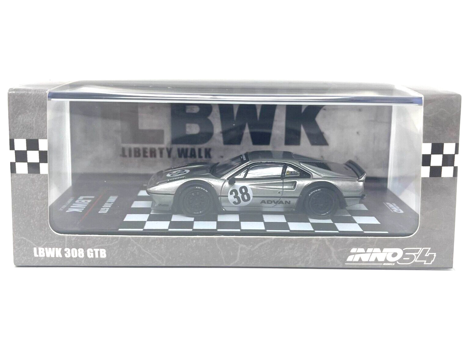 Inno64 1:64 Liberty Walk LBWK Ferrari 308 GTB #38 Grey Diecast Model Car