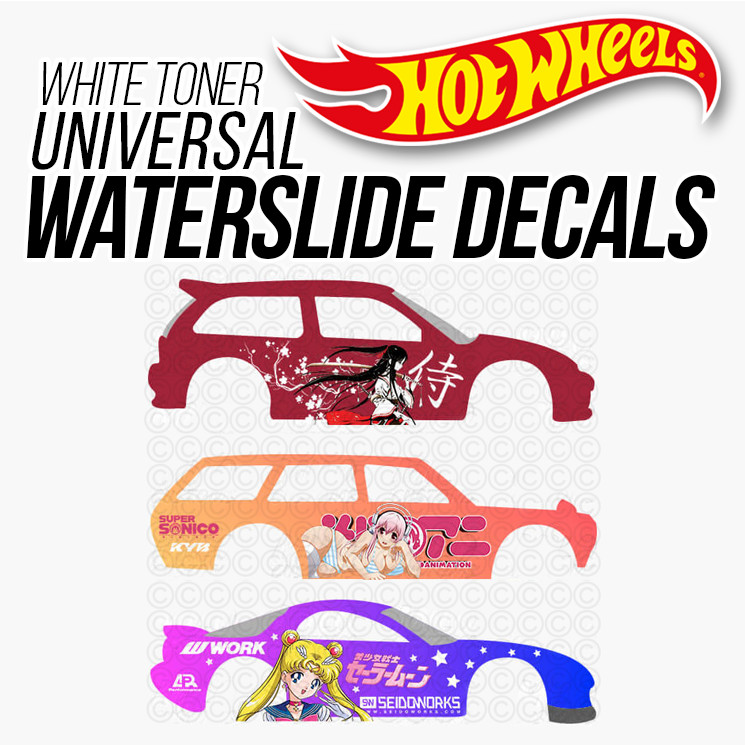 1/64 Scale ANIME ITASHA White Toner Universal WaterSlide Decal Hot Wheelz