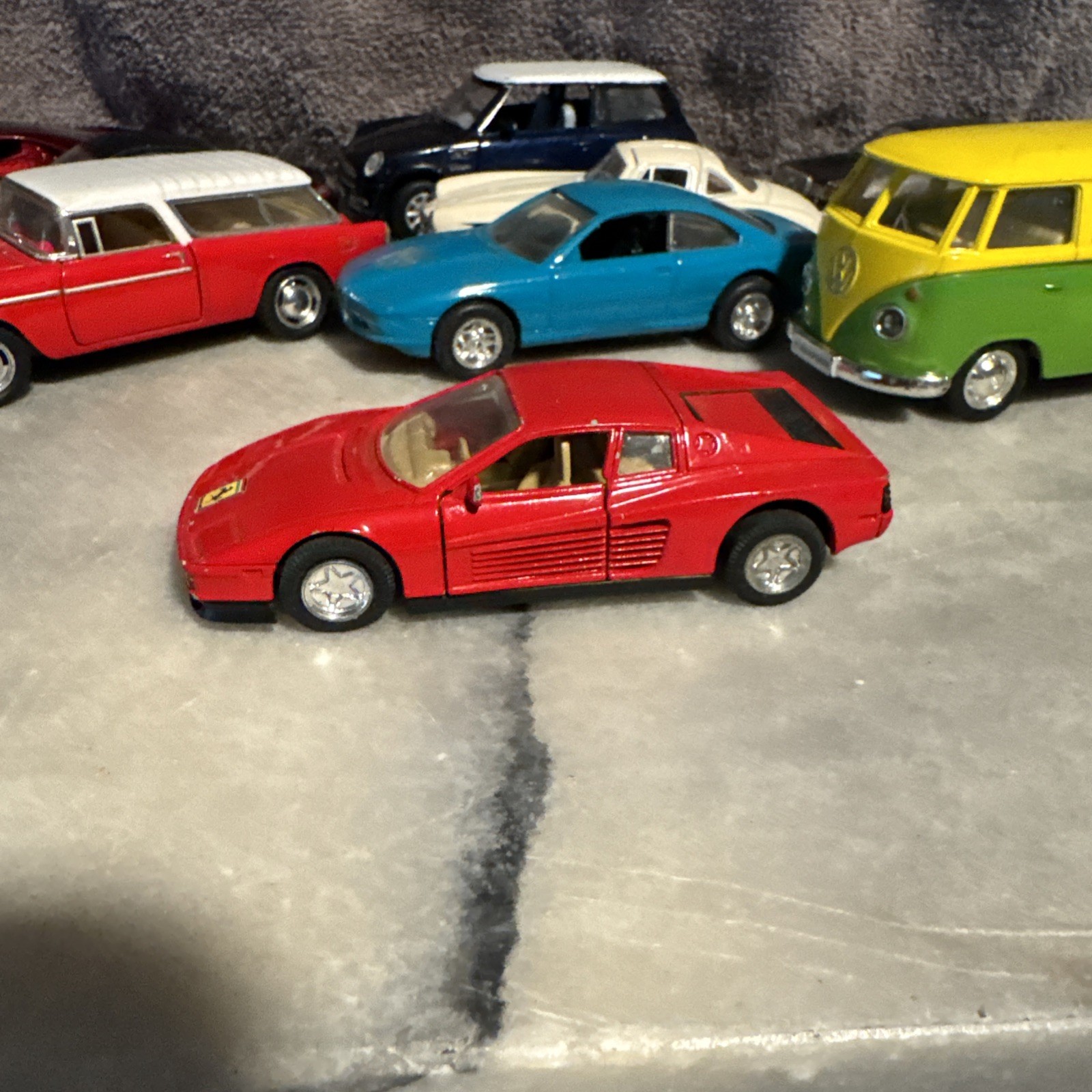 Lot Of Used Mixed Brand Toy Cars KINSMART ,and other Diecast 13 Total.
