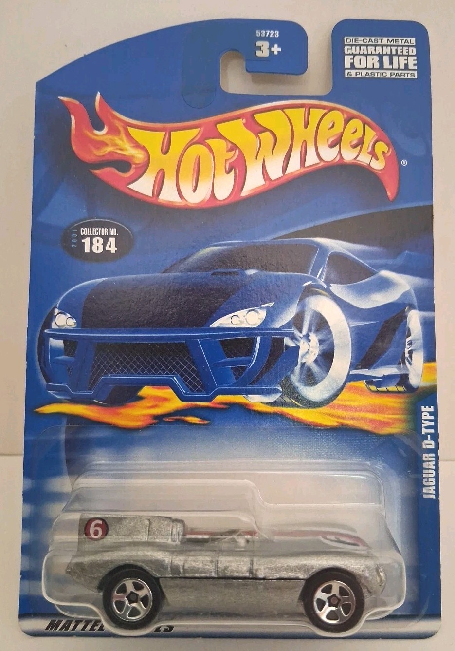 Hot Wheels 2001 First Editions Jaguar D-Type Silver Racing Car #184 New Sealed