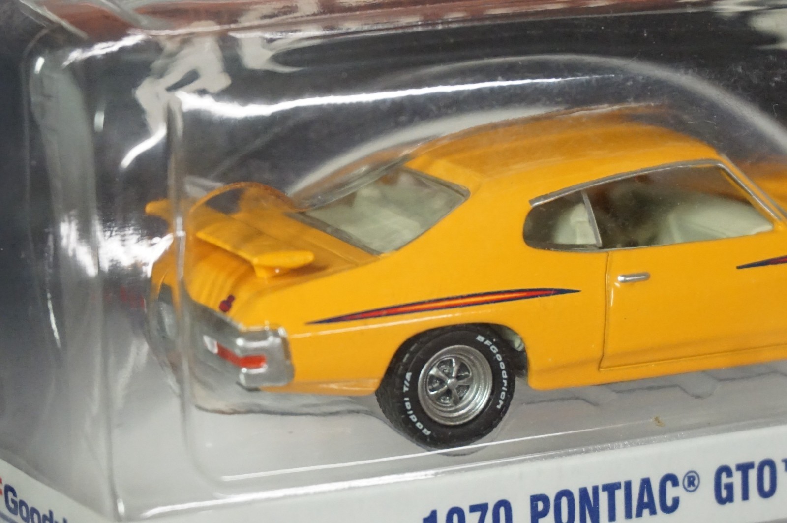 1/64 Greenlight 1970 Pontiac GTO Judge Orange Car BF Goodrich Ad Hobby Exclusive