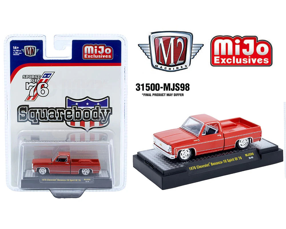 M2 Machines 1:64 1976 Chevrolet Silverado Bonanza – 10 SPIRIT OF 76 – Red