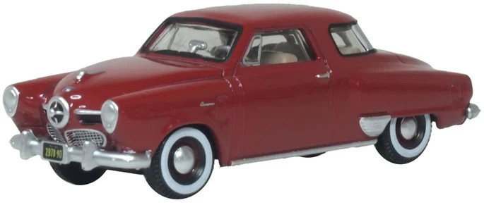 Oxford 1950 Studebaker Champion Starlight Coupe Red 1/87 HO diecast
