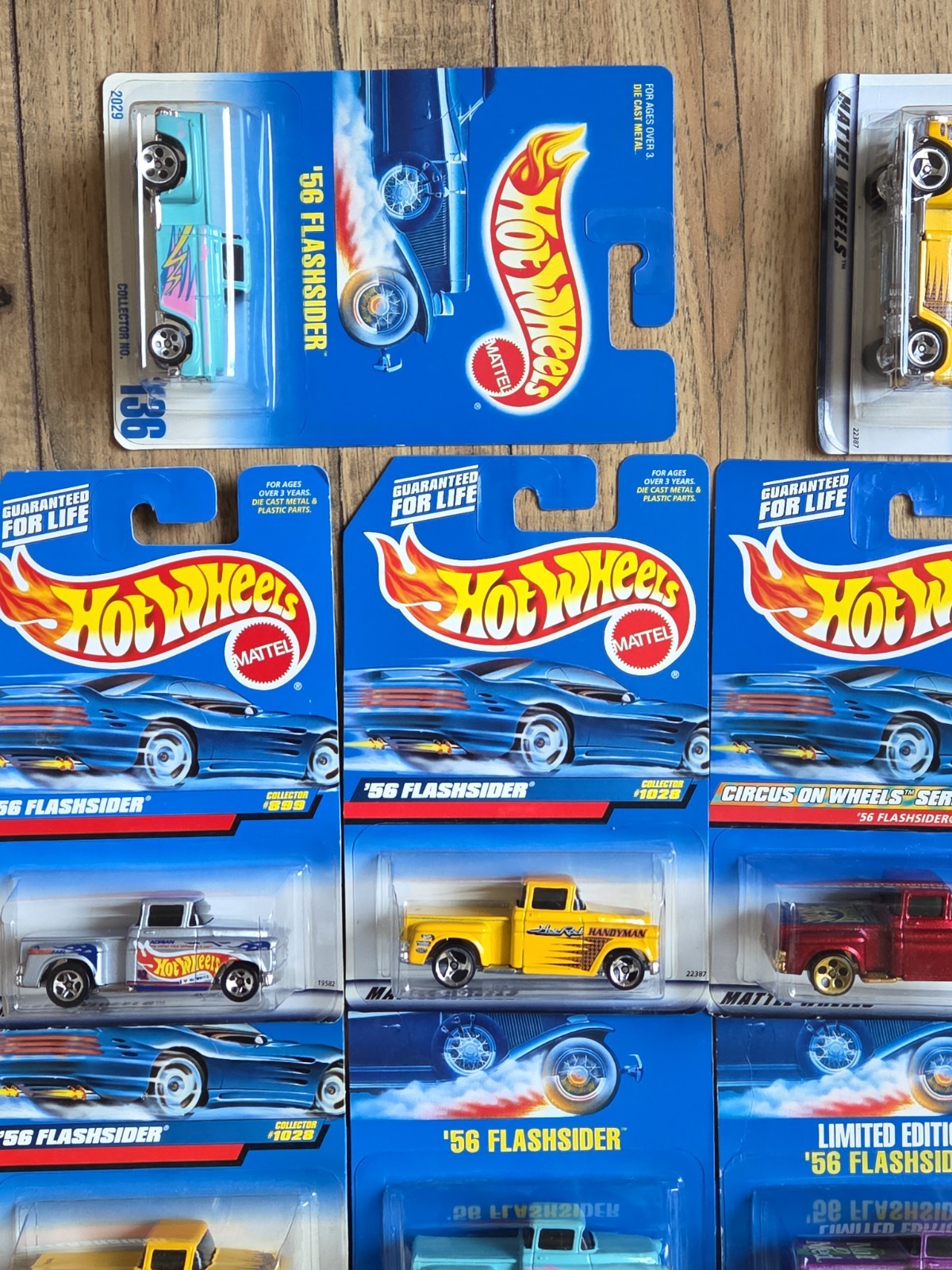 Hot Wheels Lot of 14 ’56 & ’58 FLASHSIDER teal pink Blue Card Variations