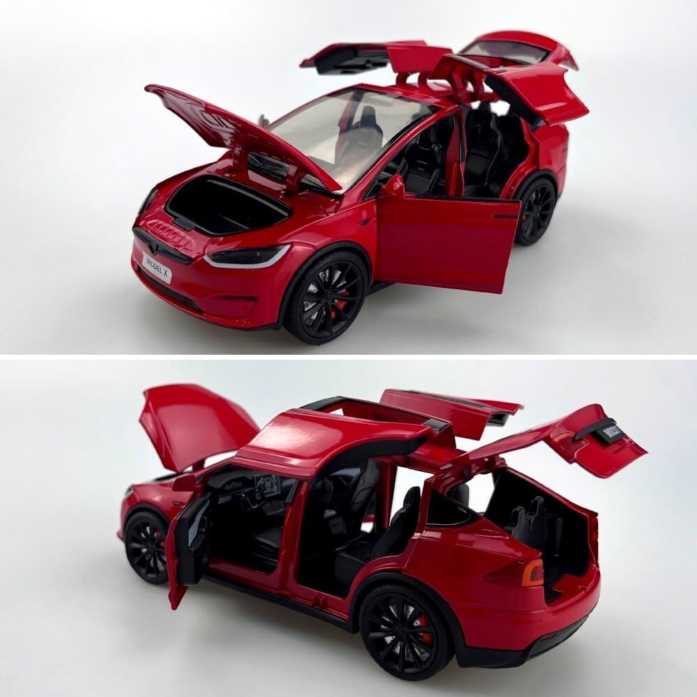 1:24 Scale Tesla Model X Alloy Car Model Diecast Toy Vehicles with Charger