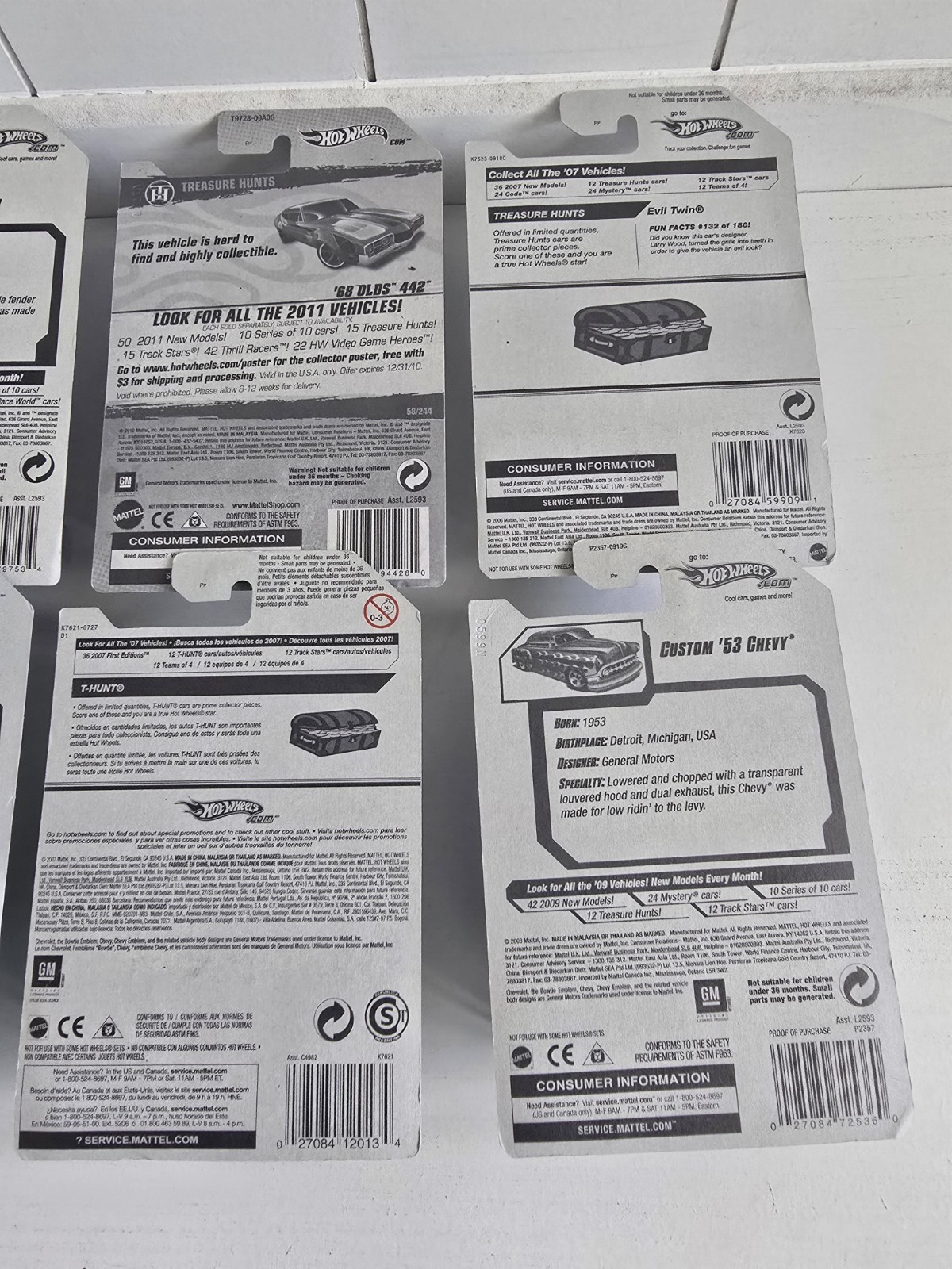 Hot Wheels Treasure Hunt Lot Of 8 SEALED NEW Cadillac Evil Twin Chevy Truck Olds