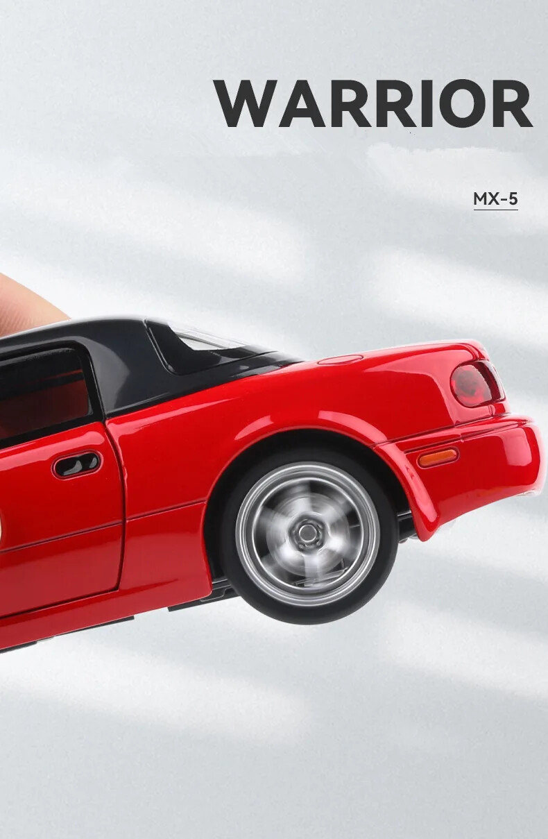 1:32 Scale Mazda Miata MX-5 Alloy Sports Model Diecast Car With Sound And Light