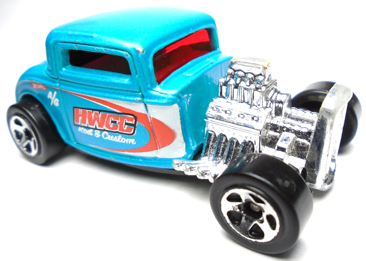 2010 HOT WHEELS ’32 FORD HWCC ROD & CUSTOM BLUE 1:64 DIECAST 2 1/4″ HOT ROD CAR