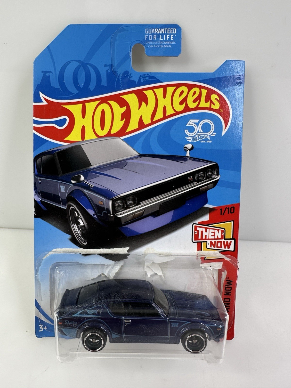 Hot Wheels Then And Now Nissan Skyline 2000 GT-R Super Treasure Hunt Blue HTF