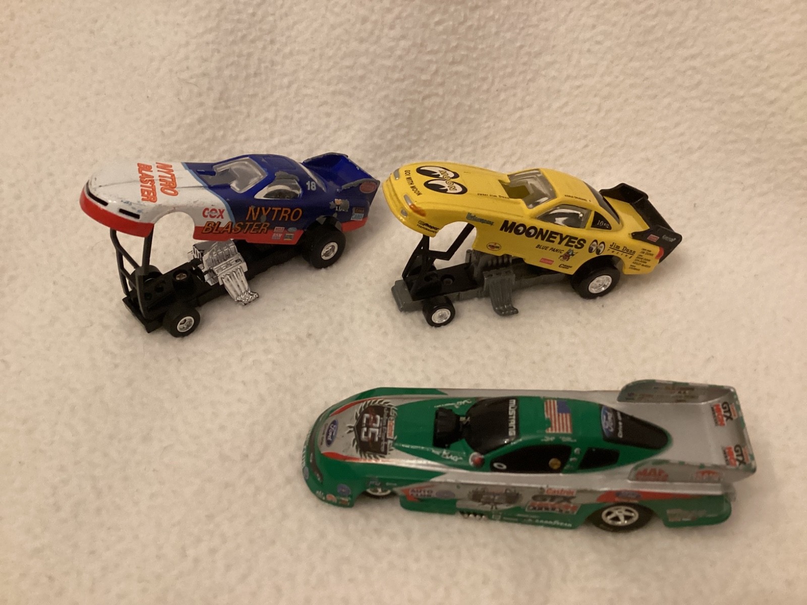 Funny Cars ~ Johnny Lightning Mooneyes ~ John Force GTX ~ Racing Rebels ~ 3 ct