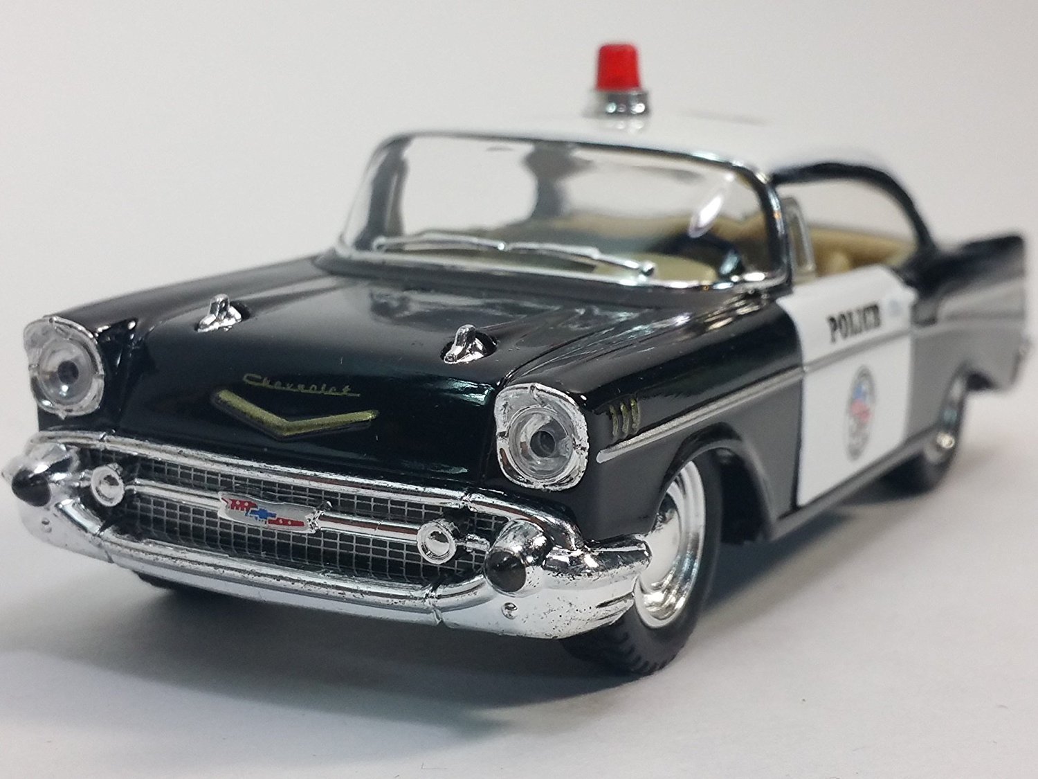 New 5″ Kinsmart 1957 Chevrolet Bel Air Police Car 1:40 Chevy Cop Diecast Model