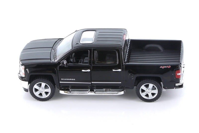 Kinsmart 2014 Chevrolet Silverado LTZ 4×4 Pick Up Truck 1:46 Diecast Car Black