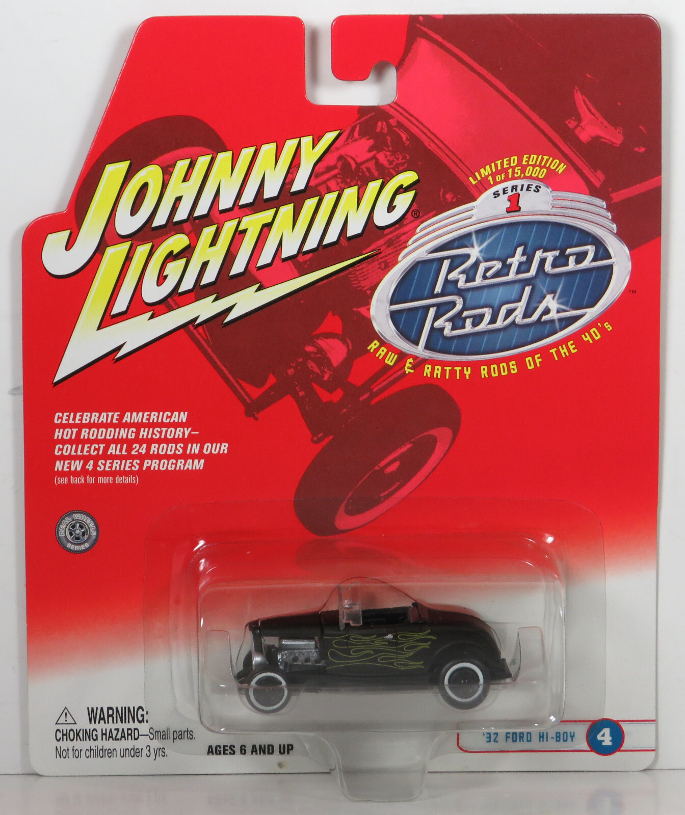 Johnny Lightning Retro Rods 1932 Ford Hi-Boy 32 Rat Rod Black Primer Car 1:64 S