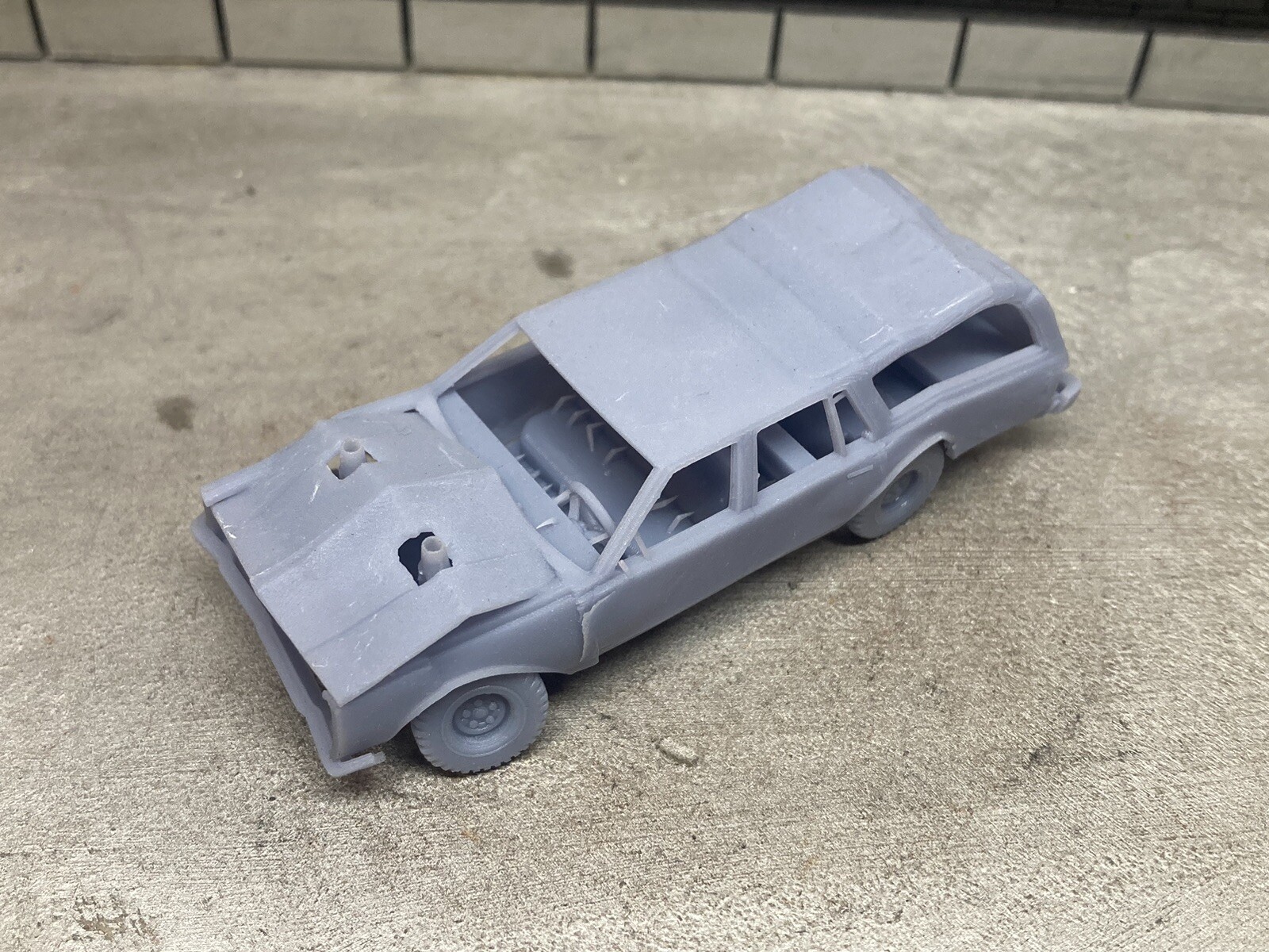 1/64 Scale 3D Printed Chevy Wagon Demolition Derby Demo Car For Diecast Diorama