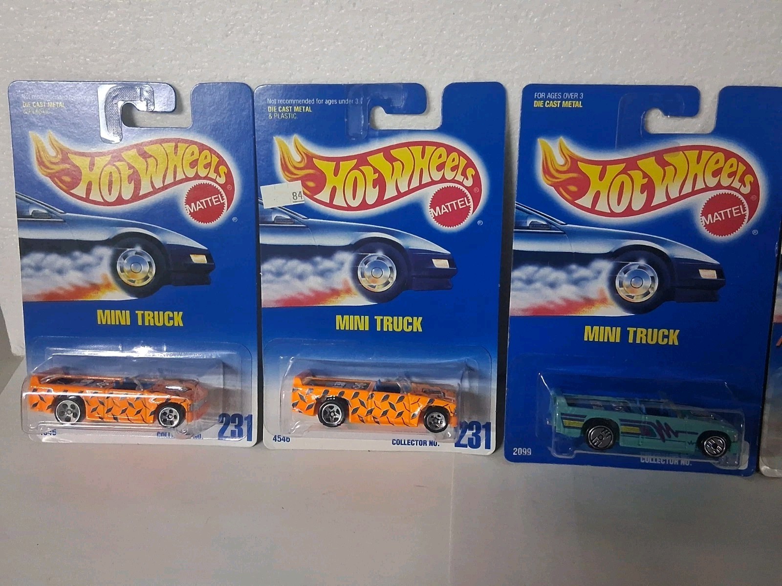 1991/94 Hotwheels Mini Truck Lot Of 6 Different Wheel Variations
