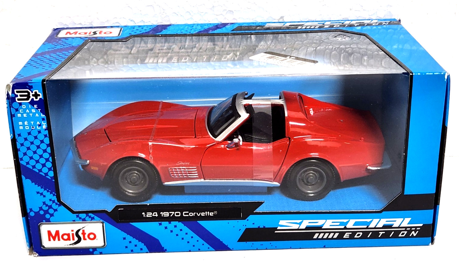 Maisto Special Edition Diecast 1970 Red Chevy Corvette Stingray T-Top 1:24 Scale