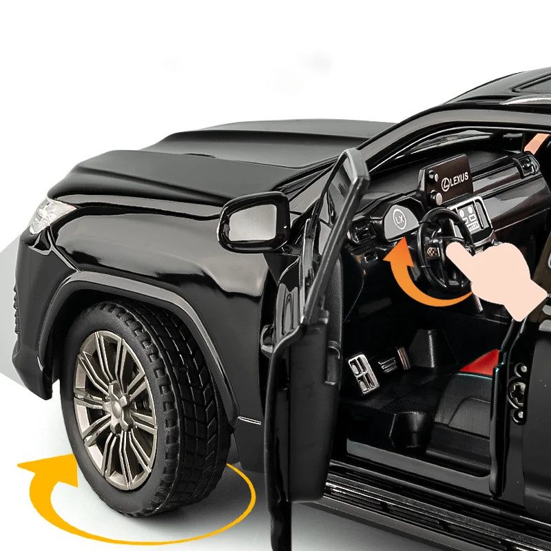 1:24 Lexus LX600 SUV Alloy Diecast Car Model Sound Light Kid’s Toy Collectibles