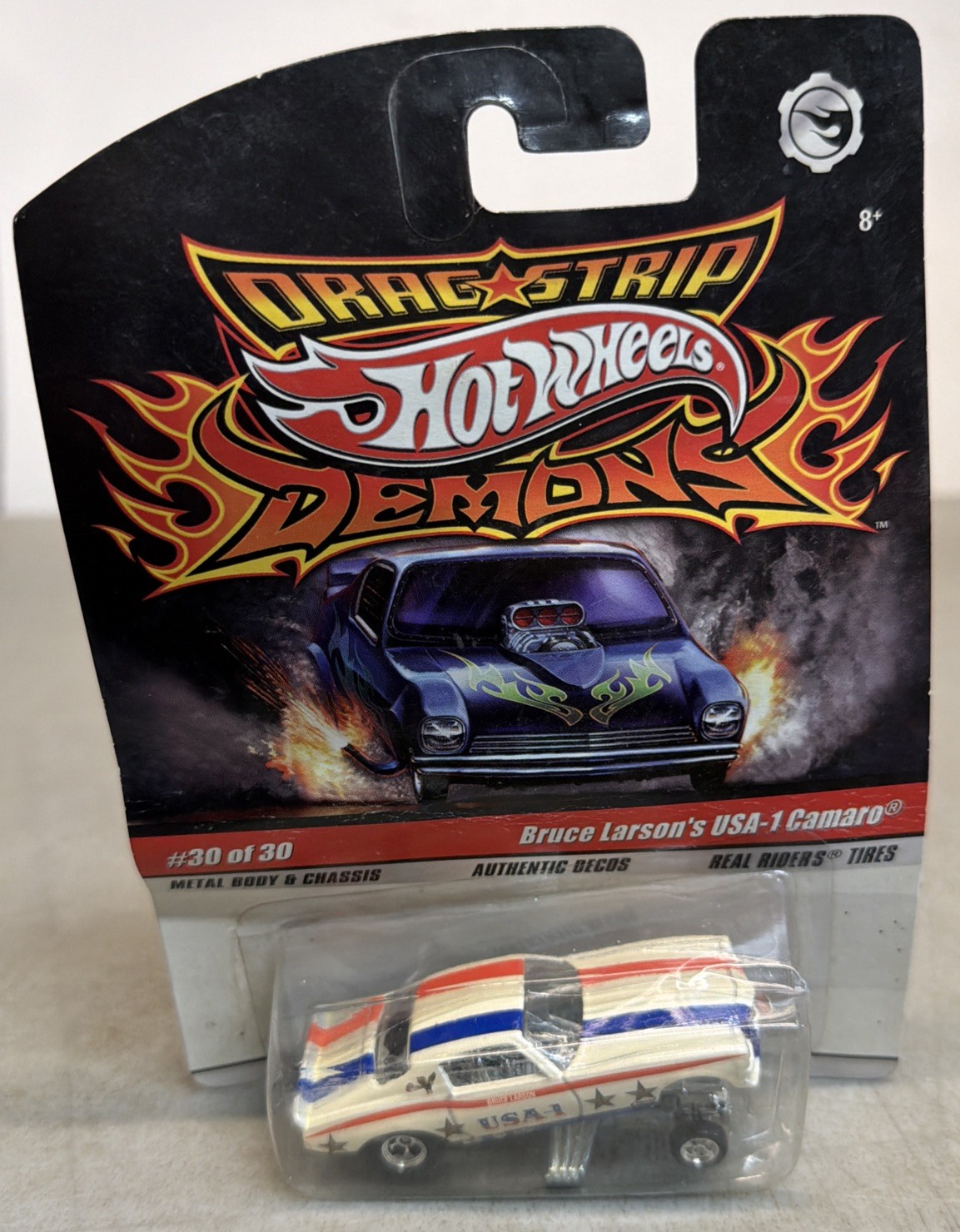 HOT WHEELS – DRAG STRIP DEMONS BRUCE LARSON USA-1 CHEVROLET CAMARO FUNNY CAR