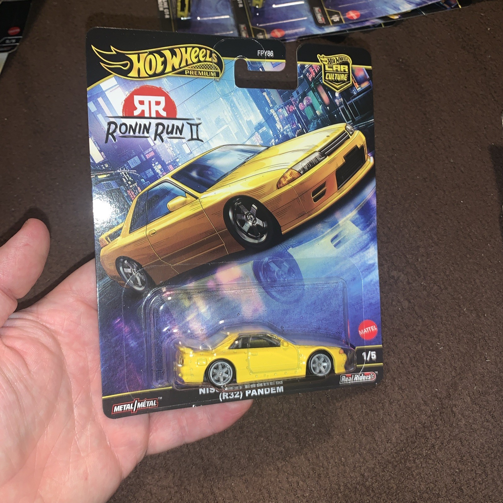 Hot Wheels Nissan R32 GT-R Pandem Yellow Ronin Run 2 FPY86-961 M 1/64