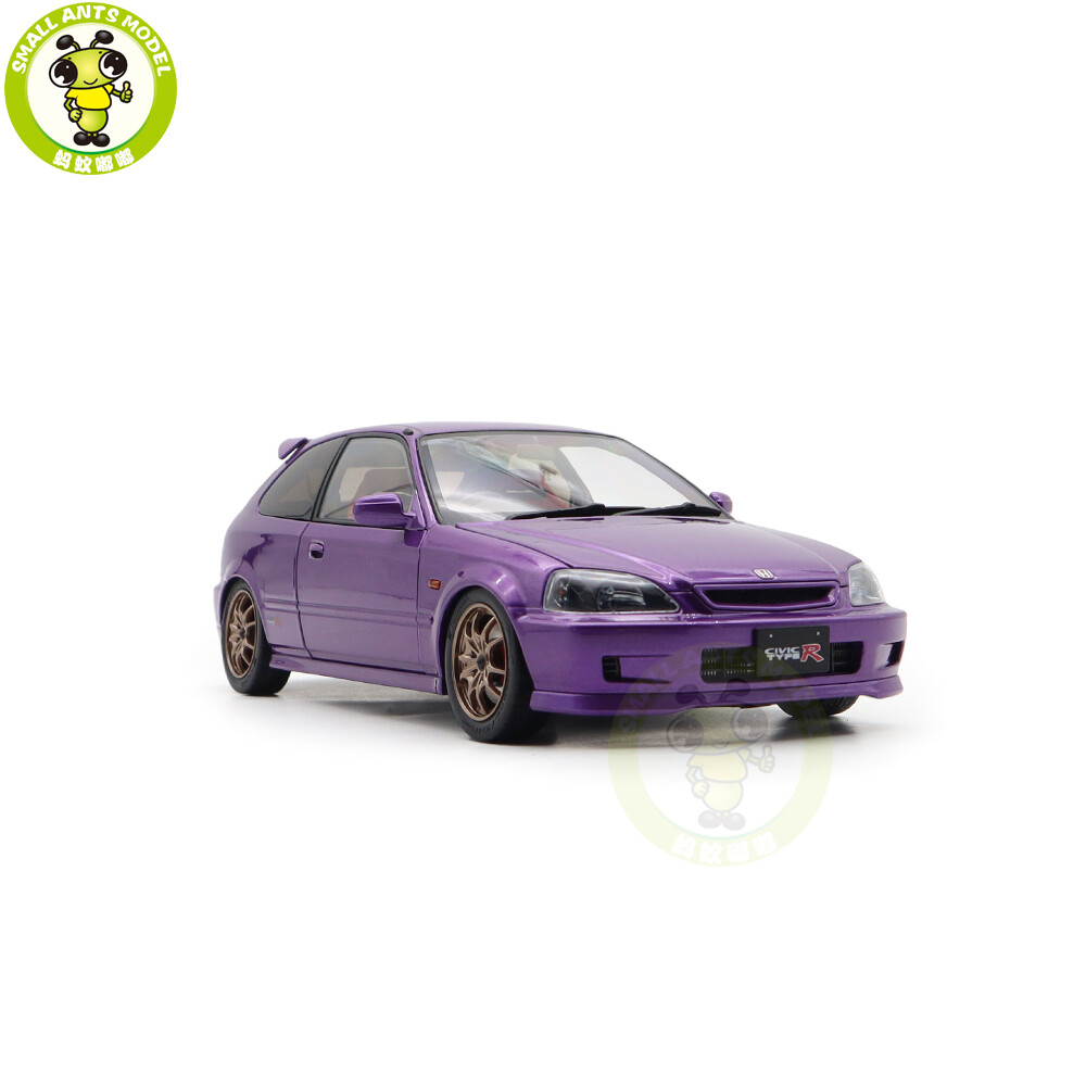 1/18 MOTORHELIX Honda CIVIC Type R EK9-120 Purple MF10 Wheels Diecast Model Car