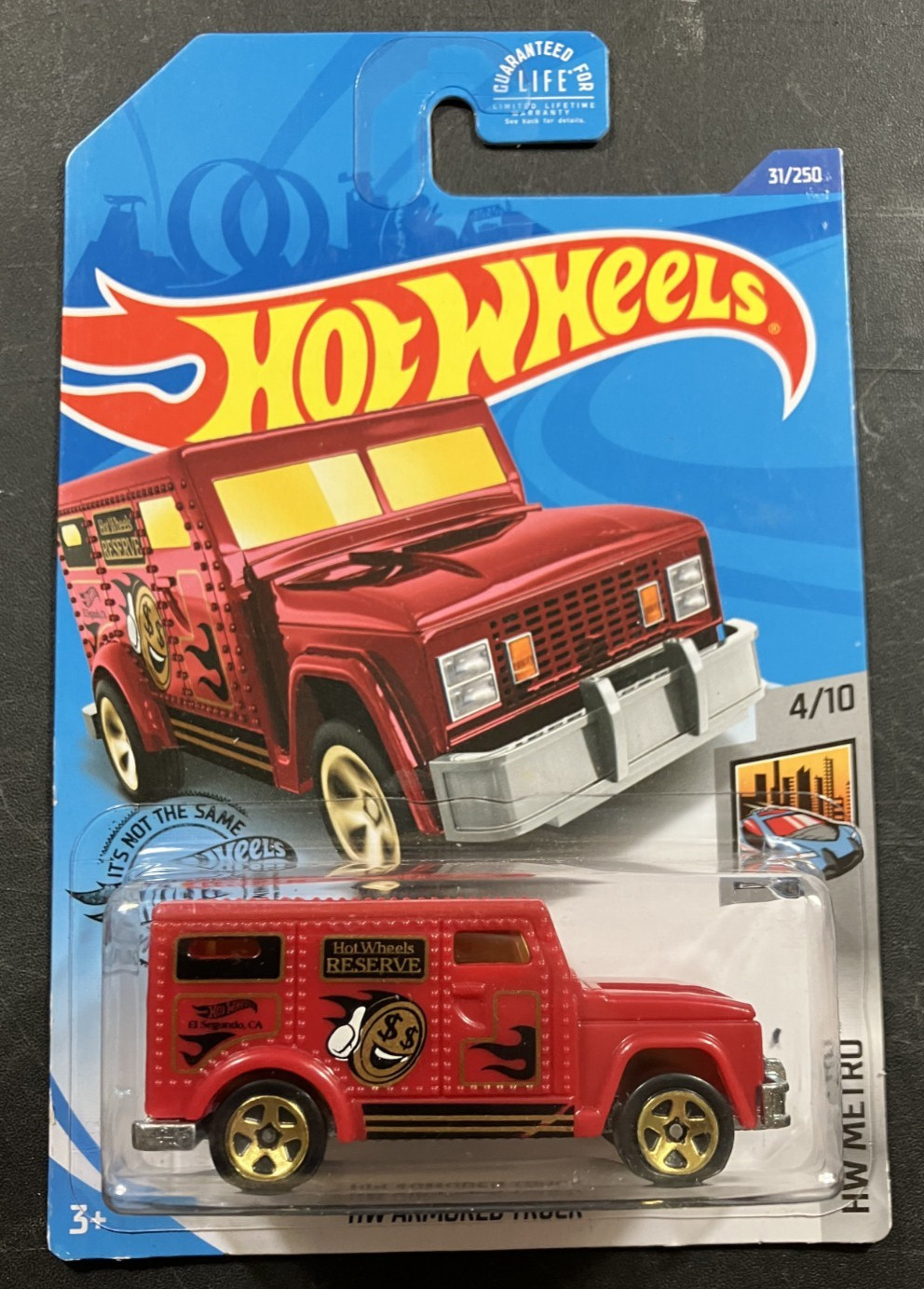 Red HW Armored Truck – Hot Wheels 31/250 HW Metro 4/10 1:64 Diecast – NEW